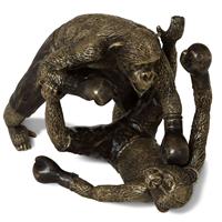 Brass Sparring Chimpanzees (Sh41-052915)